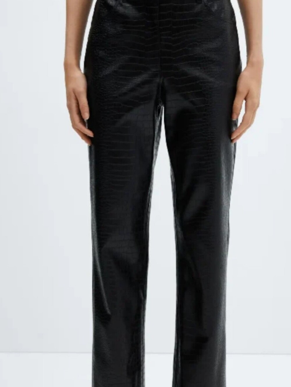 Mango Animal Print Effect Straight Trousers